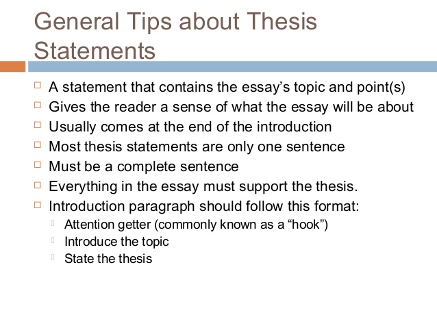 Help write a thesis statement